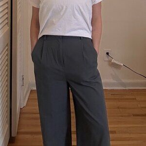 Future Classics Grey Pleated Trousers Size M